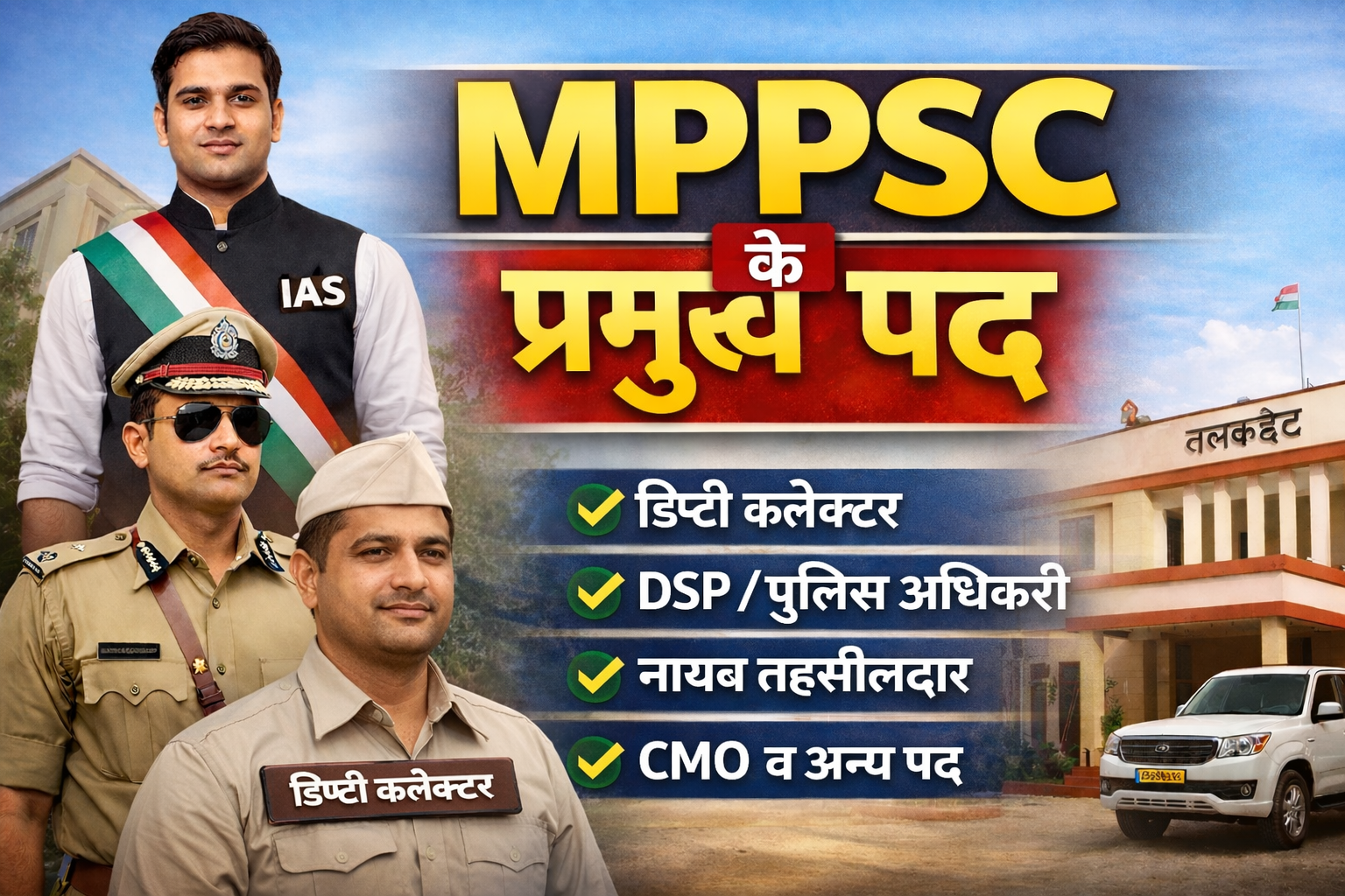 MPPSC राज्य सेवा परीक्षा के प्रमुख पद | पूरी जानकारी हिंदी में