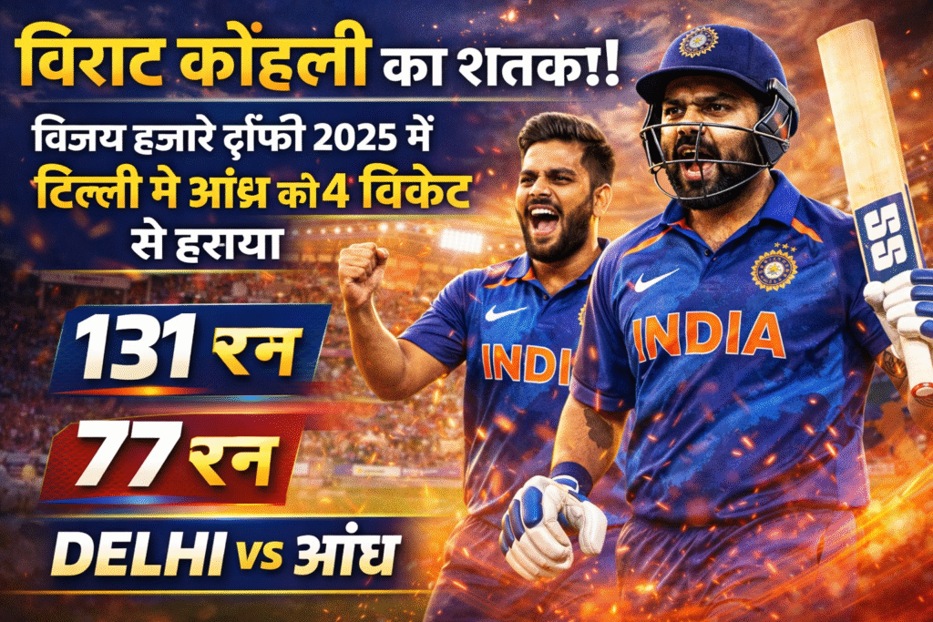 Kohli-Rana Show! Vijay Hazare Trophy 2025 mein Delhi ki Zabardast Jeet vs Andhra