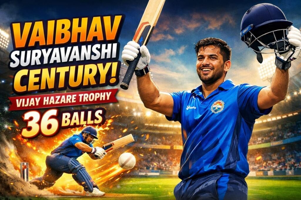 Historic Moment! Vijay Hazare Trophy me Vaibhav Suryavanshi ka tufani 36-ball century
